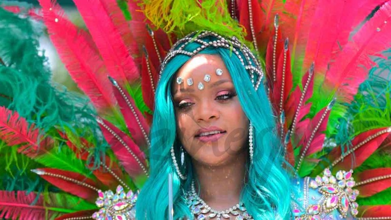 Rihanna y Lewis Hamilton en el Carnaval de Barbados