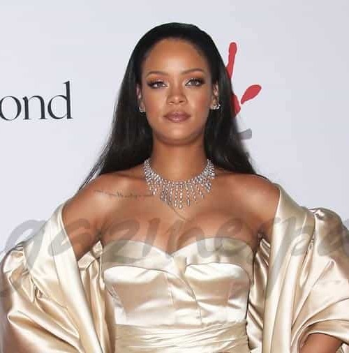 Rihanna presume de escote… y de familia