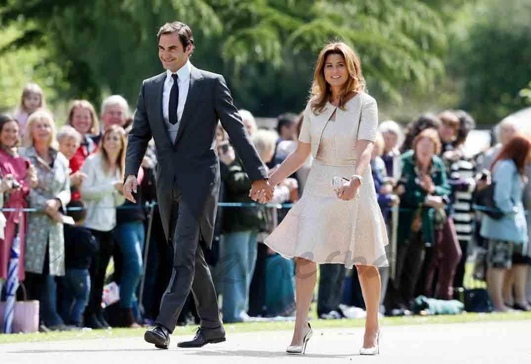 roger y mirka federer en la boda de pippa middleton