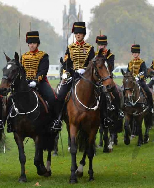 La reina Isabel II preside el 70º aniversario de la Royal Horse Artillery