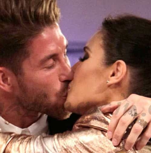 El beso de Sergio Ramos a Pilar Rubio