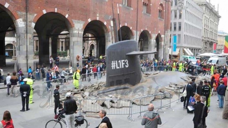 Como llegó este submarino a las calles de Milán…