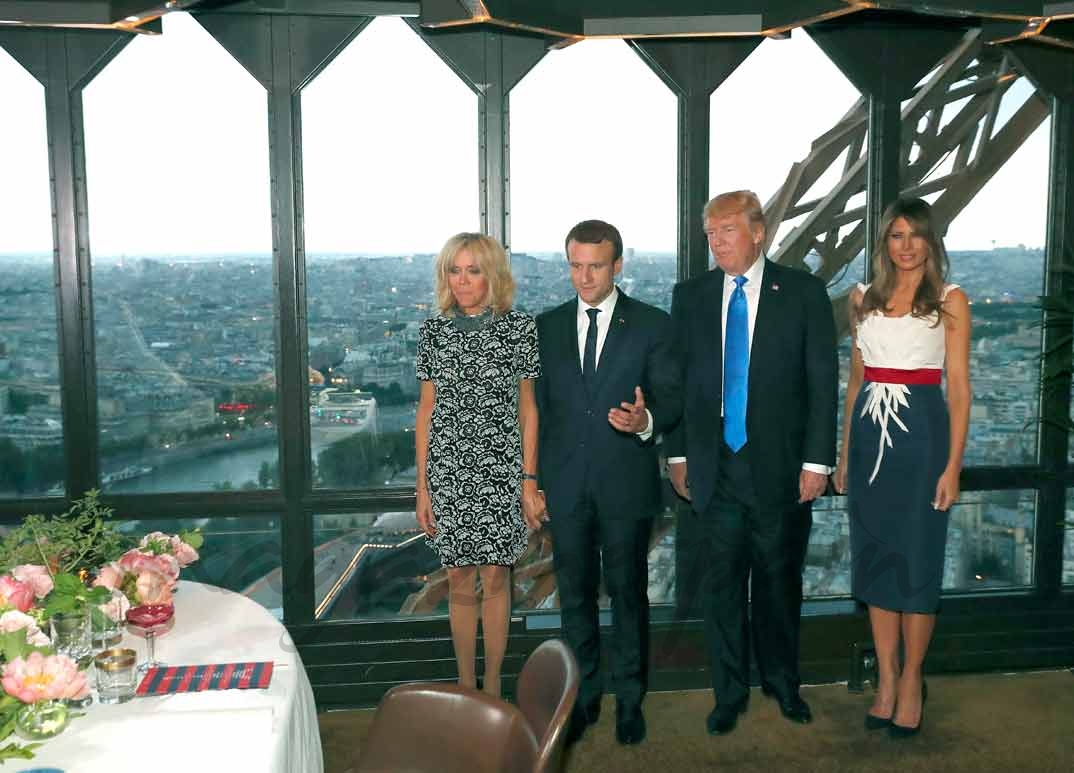 Trump y Macron con sus esposas