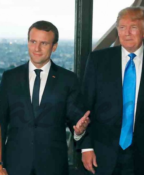 Trump y Macron, cena familiar en la Torre Eiffel