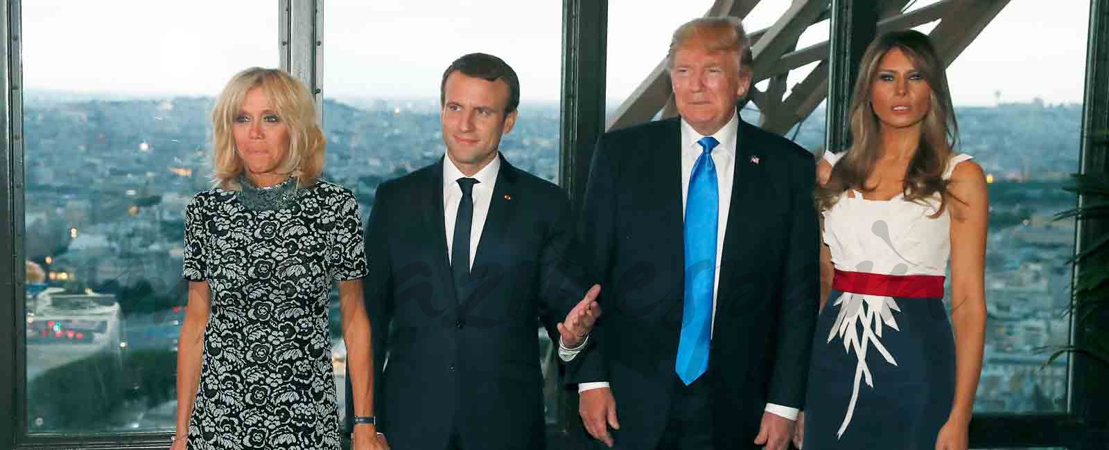 Trump y Macron, cena familiar en la Torre Eiffel